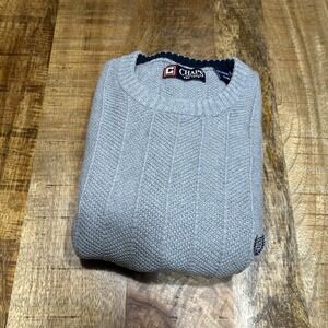 Chaps Gray Cable Knit Sweater Men's Large